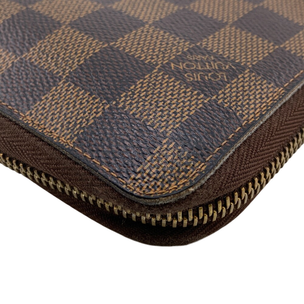 LOUIS VUITTON Long Wallet Purse N60003 leather Brown Damier Ebene Zippy Organizer