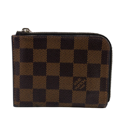LOUIS VUITTON Coin case N63279 leather Brown Damier Ebene Portemone NM