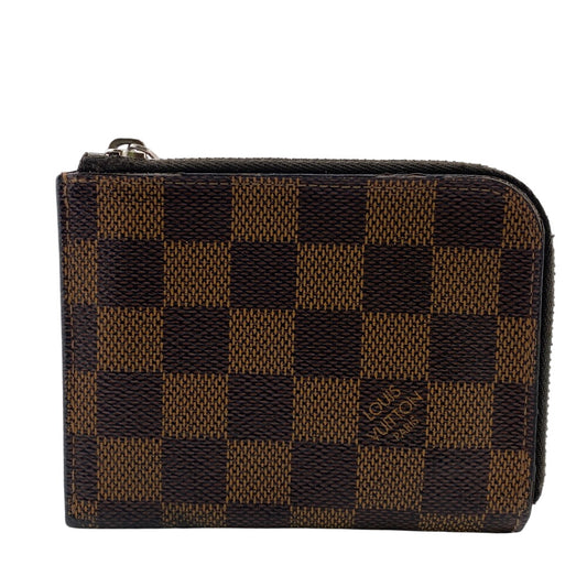 LOUIS VUITTON Coin case N63279 leather Brown Damier Ebene Portemone NM