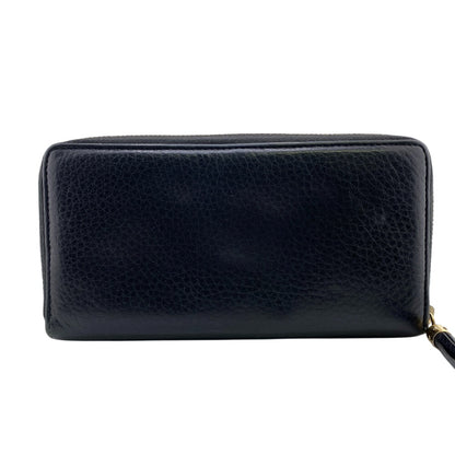 GUCCI Long Wallet Purse 308004 leather black Soho Interlocking G