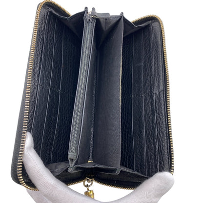 GUCCI Long Wallet Purse 308004 leather black Soho Interlocking G