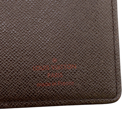 LOUIS VUITTON Long Wallet Purse N60017 leather Brown Damier Ebene Portefeuille Brazza
