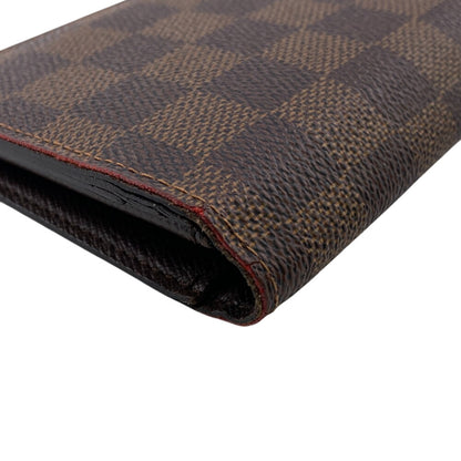 LOUIS VUITTON Long Wallet Purse N60017 leather Brown Damier Ebene Portefeuille Brazza