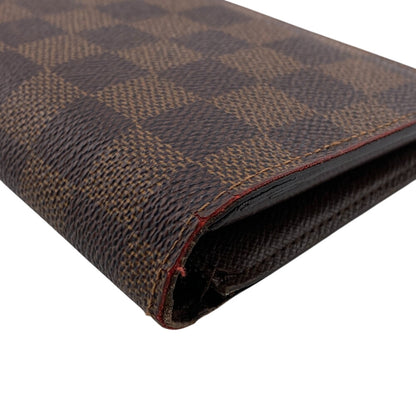 LOUIS VUITTON Long Wallet Purse N60017 leather Brown Damier Ebene Portefeuille Brazza