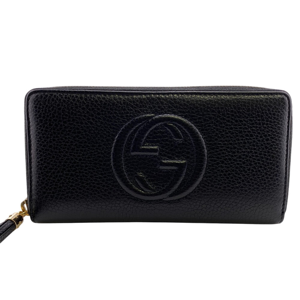 GUCCI Long Wallet Purse 598187 leather black Soho