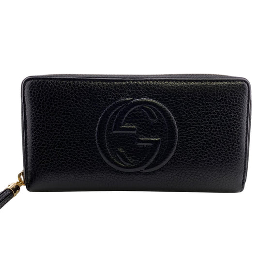 GUCCI Long Wallet Purse 598187 leather black Soho