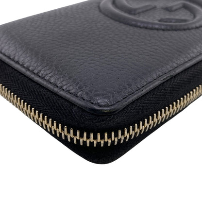 GUCCI Long Wallet Purse 598187 leather black Soho