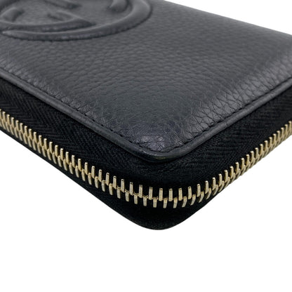 GUCCI Long Wallet Purse 598187 leather black Soho