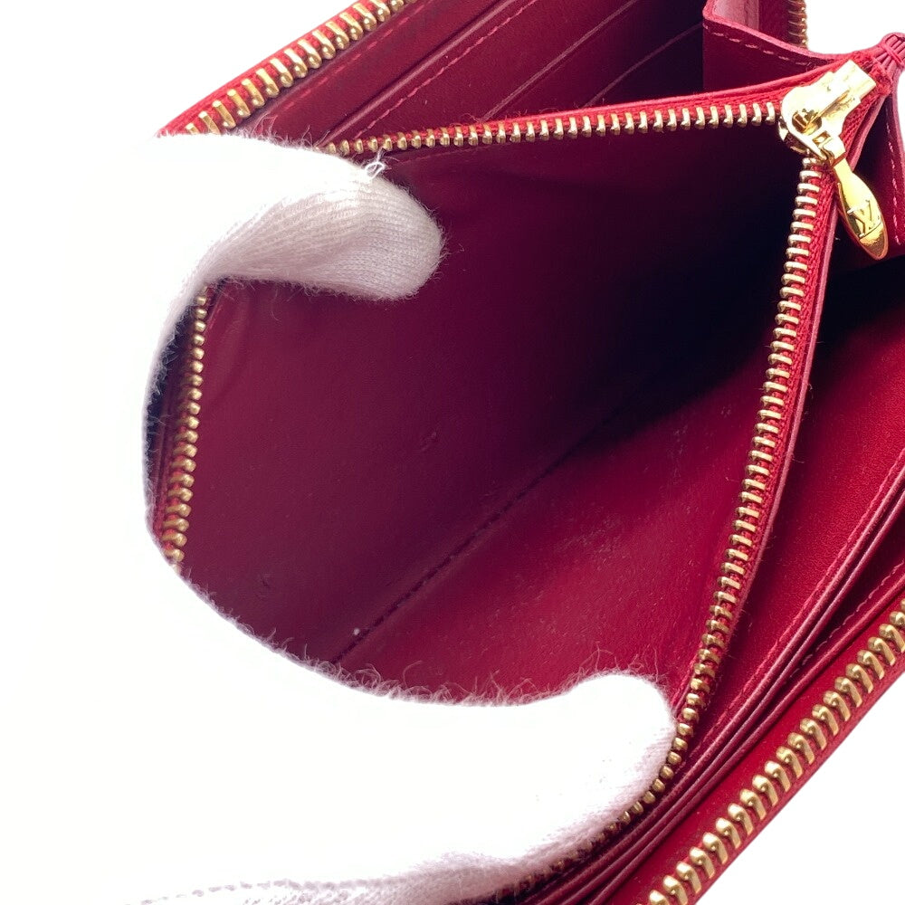 LOUIS VUITTON Long Wallet Purse M91718 PVC coated canvas Red Monogram Vernis Leyure