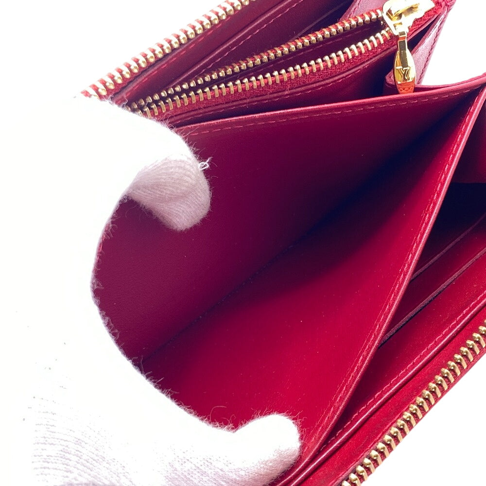 LOUIS VUITTON Long Wallet Purse M91718 PVC coated canvas Red Monogram Vernis Leyure