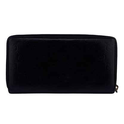 GUCCI Long Wallet Purse 112724・496334 leather black Guccisima