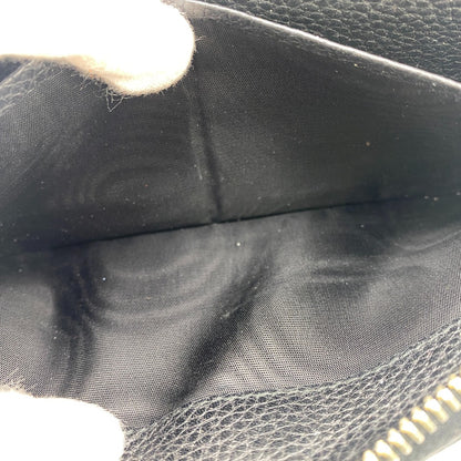 PRADA Long Wallet Purse 1ML506 leather black Safiano Round zipper