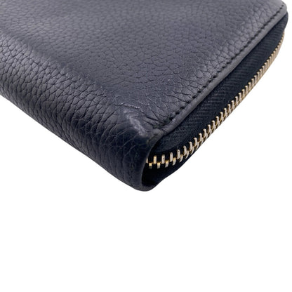 PRADA Long Wallet Purse 1ML506 leather black Safiano Round zipper