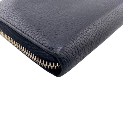 PRADA Long Wallet Purse 1ML506 leather black Safiano Round zipper