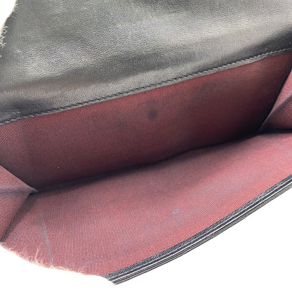 CHANEL Long Wallet Purse leather black COCO Mark Matrasse