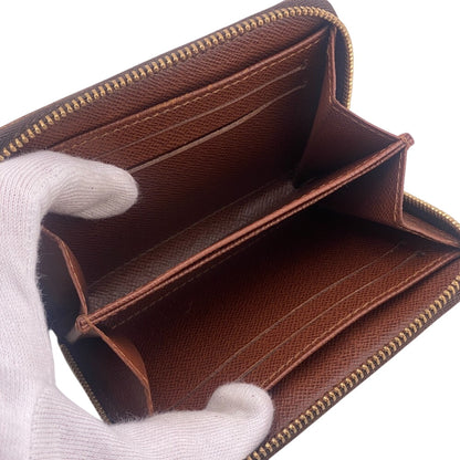 LOUIS VUITTON Coin case M60067 leather Brown Monogram Zip around purse