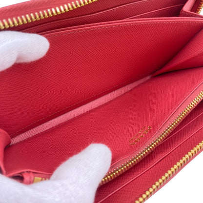 PRADA Long Wallet Purse leather pink Safiano