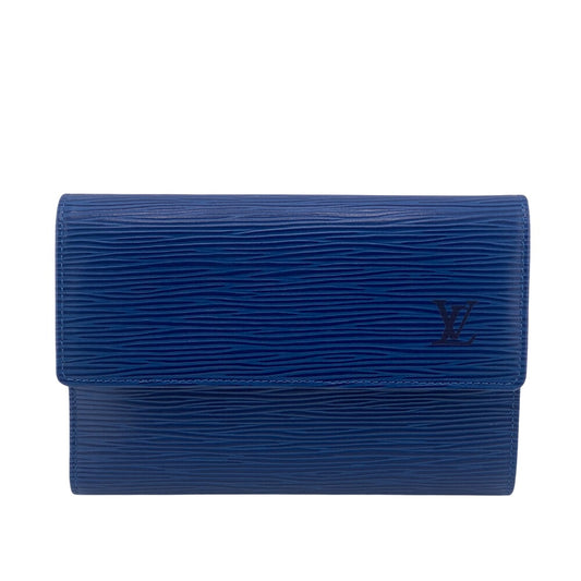 LOUIS VUITTON Tri-fold wallet M63715 leather blue Epi Porte TresorEtui Papie