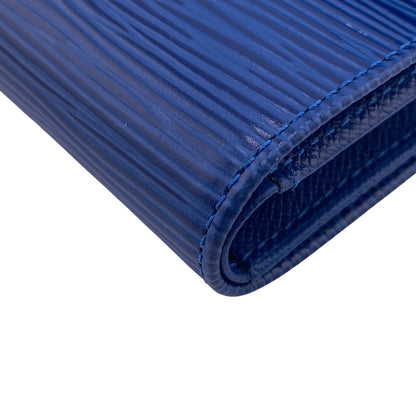 LOUIS VUITTON Tri-fold wallet M63715 leather blue Epi Porte TresorEtui Papie