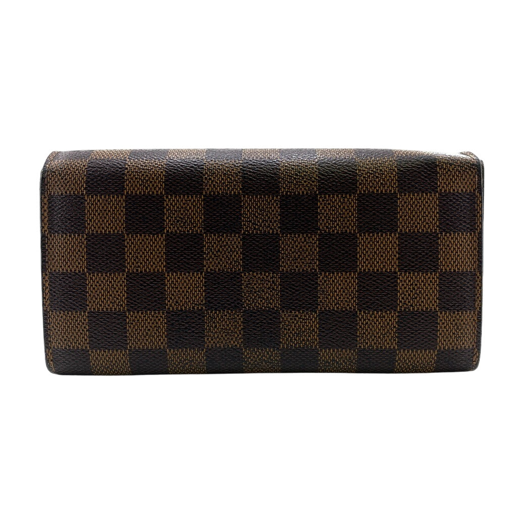 LOUIS VUITTON Long Wallet Purse N61726 leather Brown Damier Ebene Portefeuille Sara