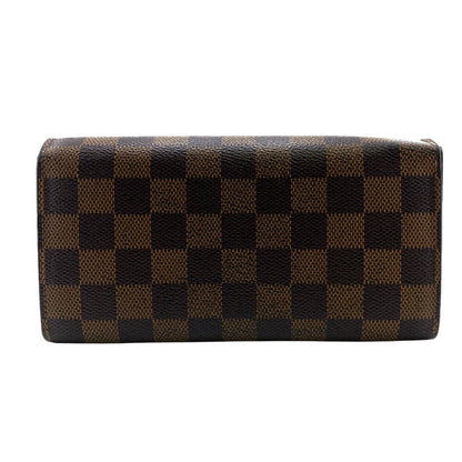 LOUIS VUITTON Long Wallet Purse N61726 leather Brown Damier Ebene Portefeuille Sara