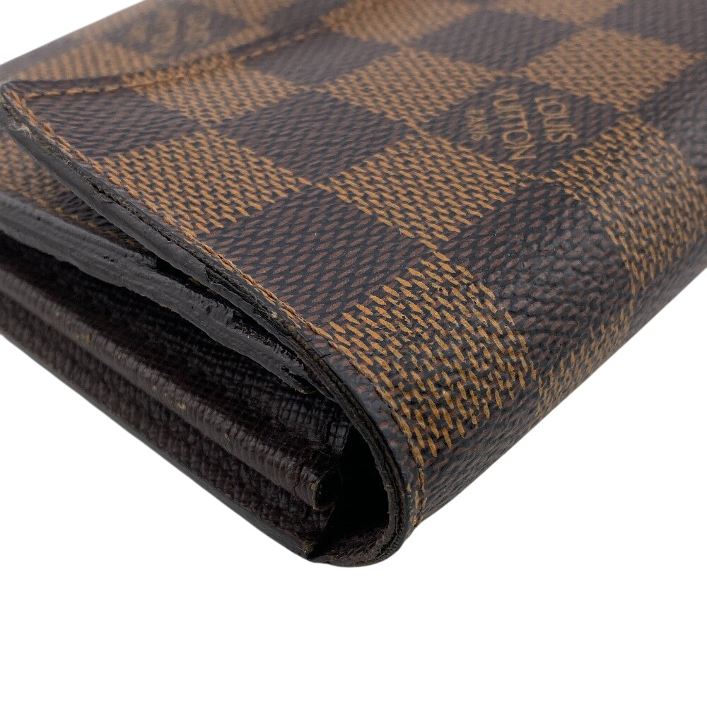 LOUIS VUITTON Long Wallet Purse N61726 leather Brown Damier Ebene Portefeuille Sara