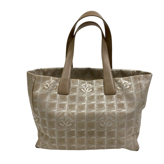 CHANEL Tote Bag Canvas, Leather beige New Travel Line MM