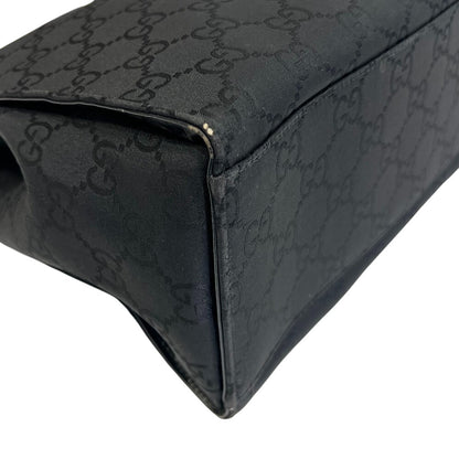 GUCCI Tote Bag 002 1010 Nylon black Bamboo GG pattern