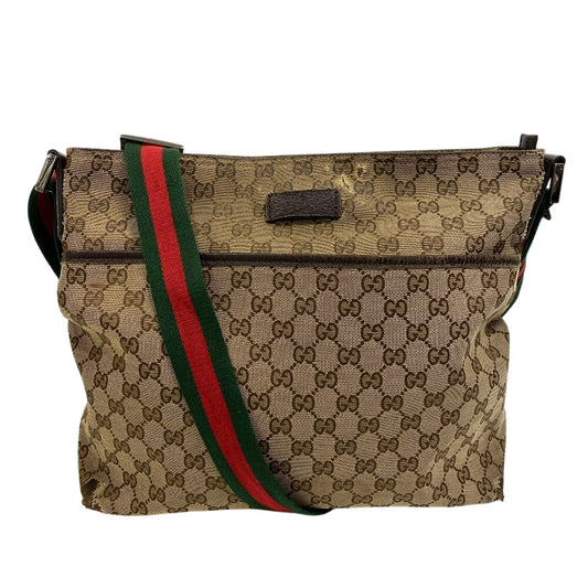 GUCCI Shoulder Bag 189751 GG canvas, leather beige GG canvas