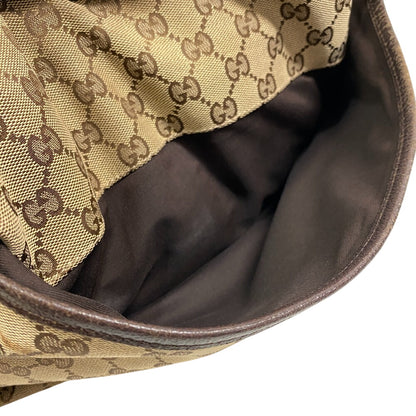 GUCCI Shoulder Bag 189751 GG canvas, leather beige GG canvas