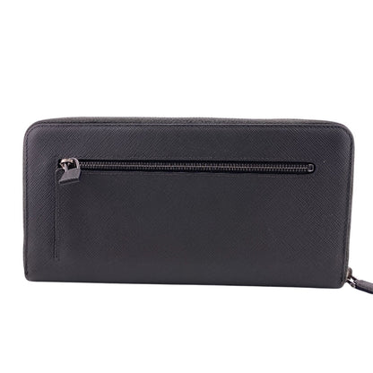 PRADA Long Wallet Purse Leather, Saffiano gray