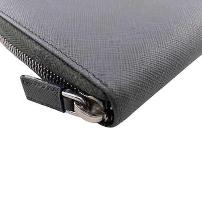 PRADA Long Wallet Purse Leather, Saffiano gray