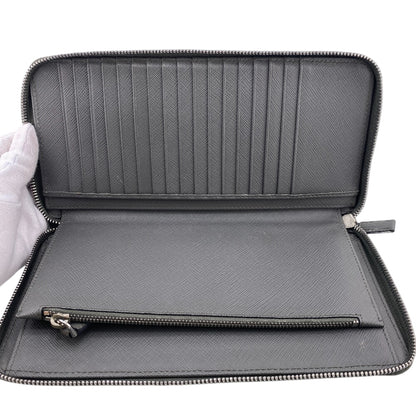 PRADA Long Wallet Purse Leather, Saffiano gray