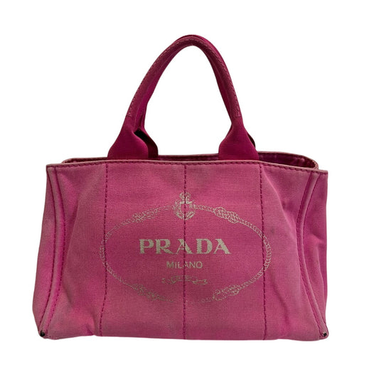 PRADA Handbag BN1872 cotton pink Triangular plate Canapa