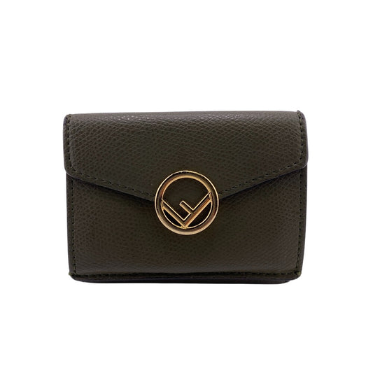 FENDI Tri-fold wallet 8M0395 leather Khaki green Ehuise Fendi