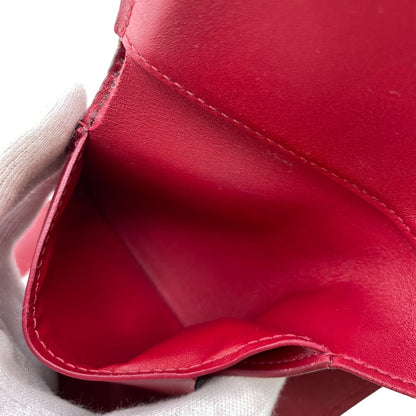 LOUIS VUITTON Tri-fold wallet M60216 leather Red Damier Portefeuille Croisette Compact