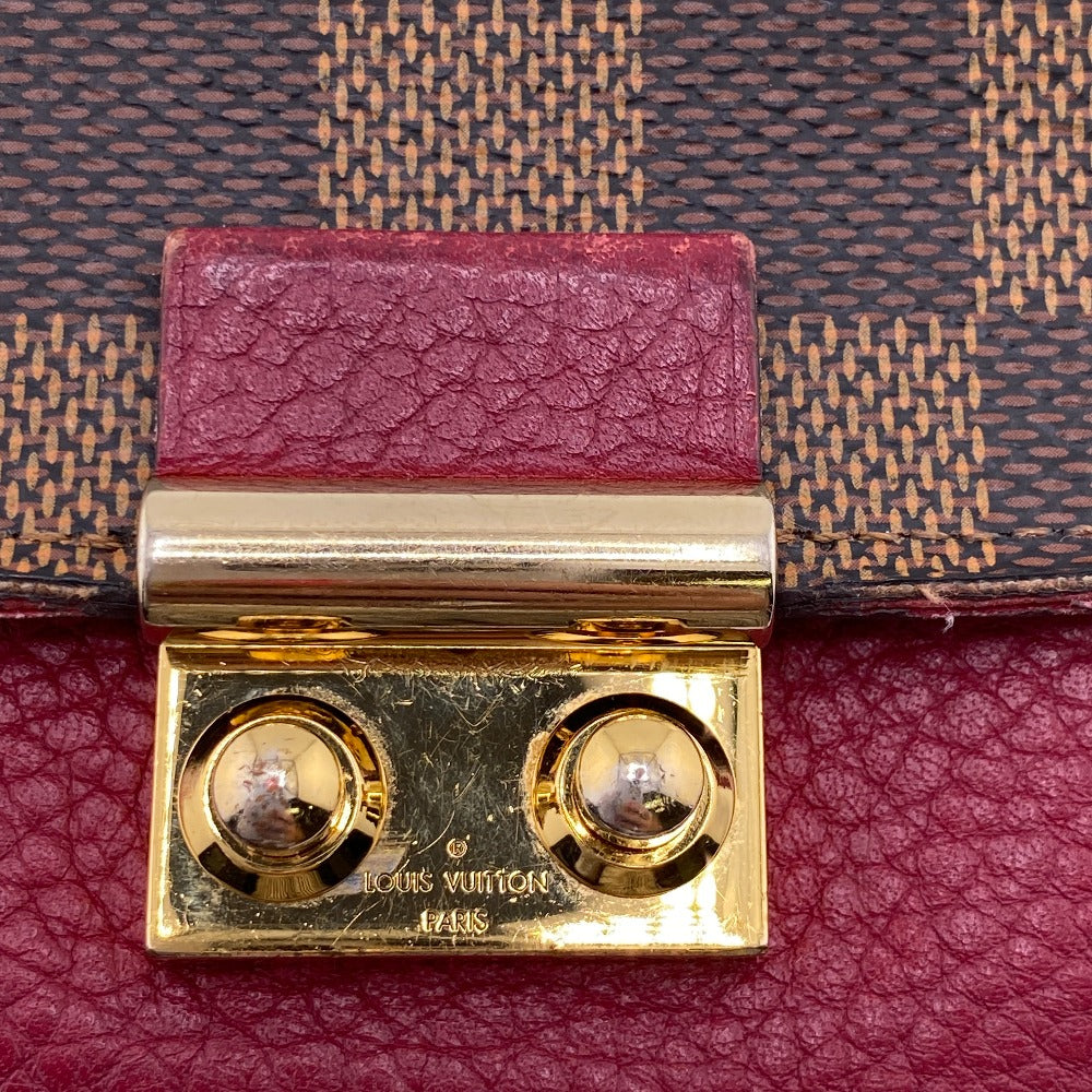 LOUIS VUITTON Tri-fold wallet M60216 leather Red Damier Portefeuille Croisette Compact
