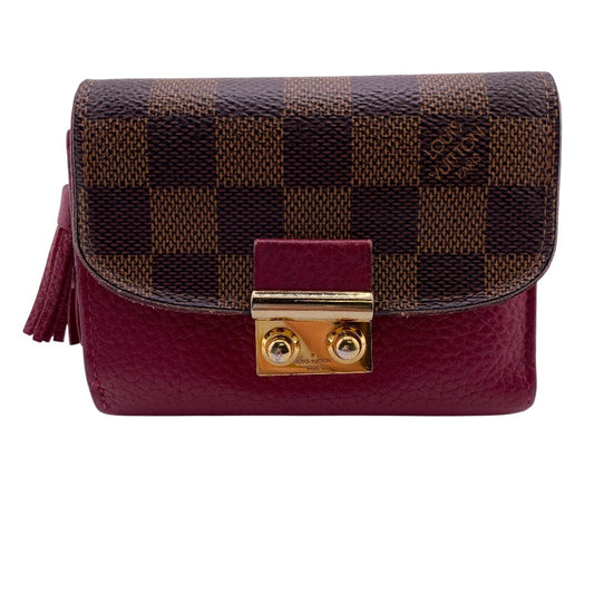 LOUIS VUITTON Tri-fold wallet M60216 leather Red Damier Portefeuille Croisette Compact