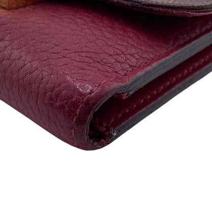 LOUIS VUITTON Tri-fold wallet M60216 leather Red Damier Portefeuille Croisette Compact