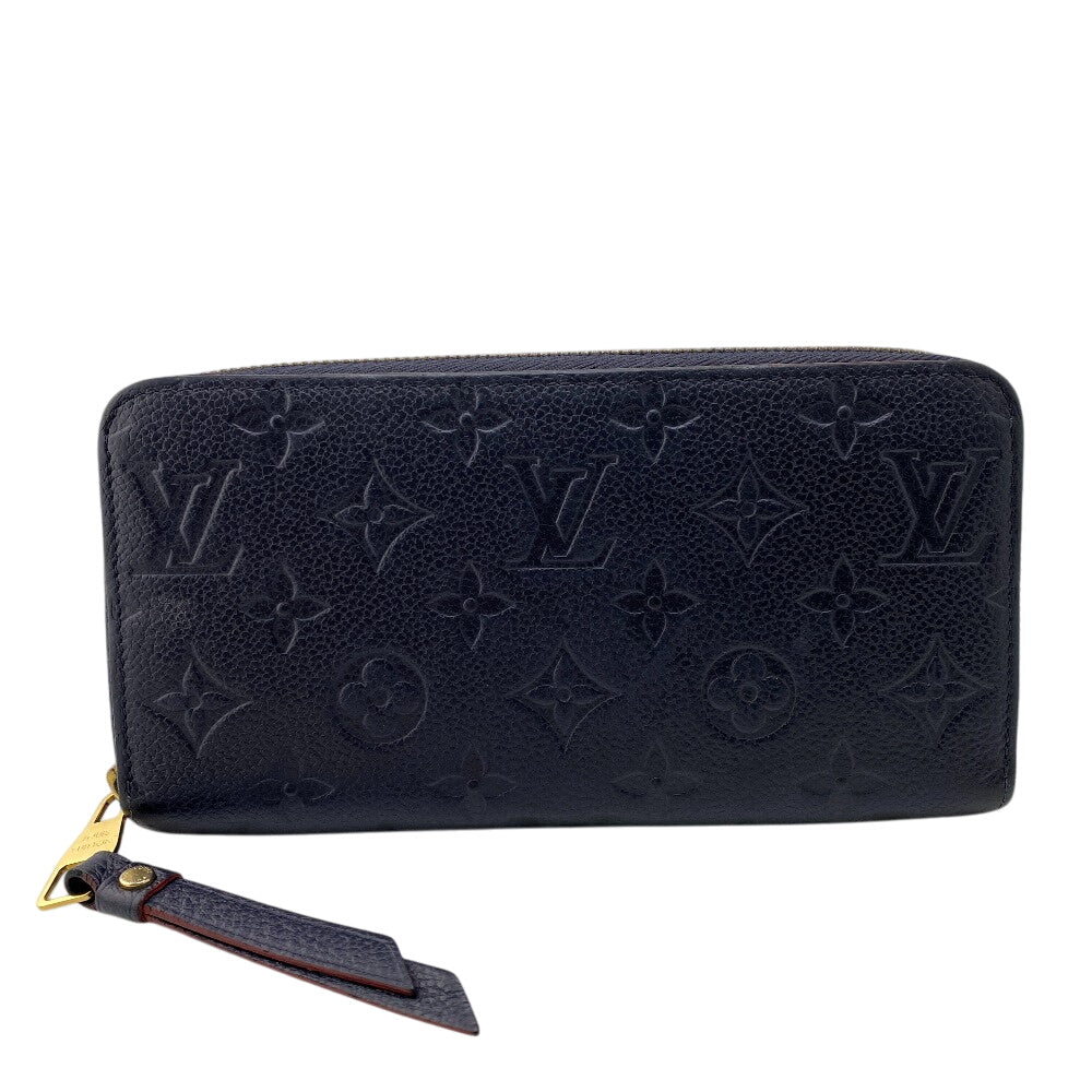 LOUIS VUITTON Long Wallet Purse M62121 leather Navy Monogram Ann Platt Zippy wallet