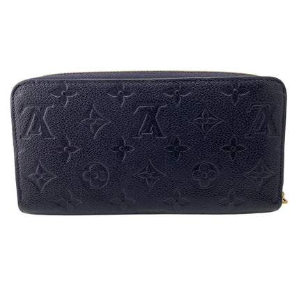 LOUIS VUITTON Long Wallet Purse M62121 leather Navy Monogram Ann Platt Zippy wallet