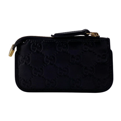 GUCCI Coin case 447964 leather black GG Shima