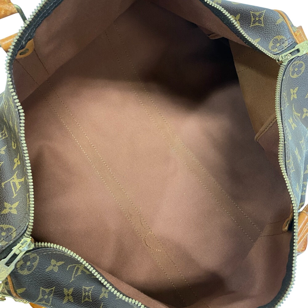 LOUIS VUITTON Boston Duffel bag Monogram, Tanned Leather Brown Monogram Keepall bandouliere50