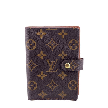LOUIS VUITTON Notebook cover R20005 Leather, Brown Brown Monogram Agenda PM
