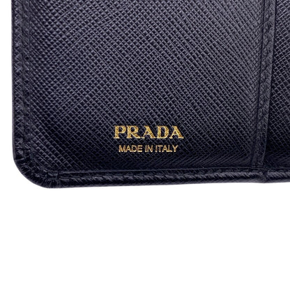 PRADA Bifold Wallet leather black Safiano