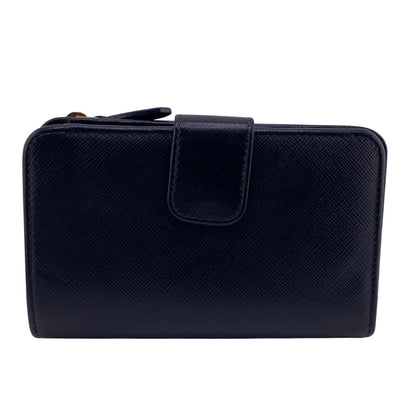 PRADA Bifold Wallet leather black Safiano