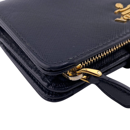 PRADA Bifold Wallet leather black Safiano