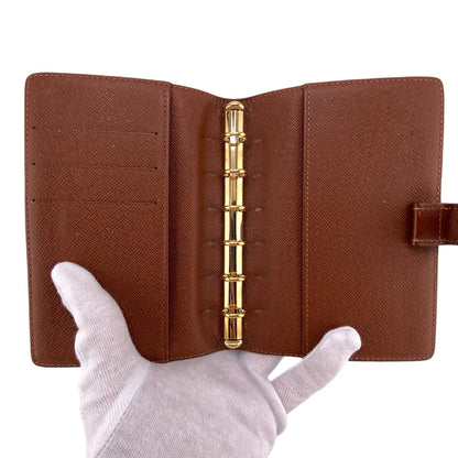 LOUIS VUITTON Notebook cover R20005 leather Brown Monogram Agenda PM