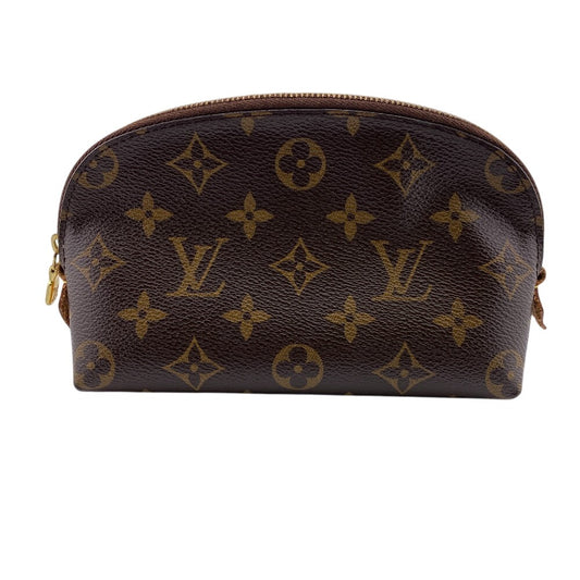 LOUIS VUITTON Pouch M47515 leather Brown Monogram Pochette CosmetiquePM