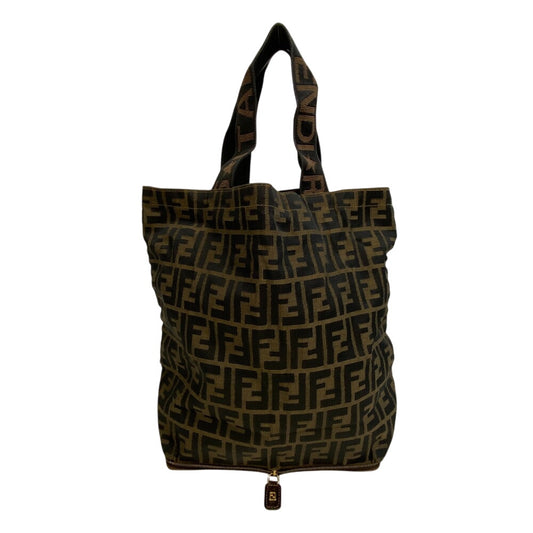 FENDI Handbag Nylon Brown Zucca
